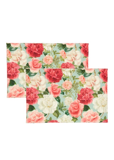 RHS Green Rose Garden Shower Proof Dining Placemat Pair (34x46cm)