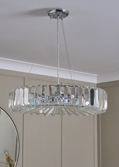 BHS Chrome Renee Crystal Pendant (35-115cm x 50cm)