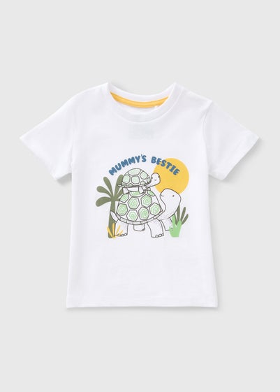 Boys White Turtle Mummy T-Shirt (1-7yrs)