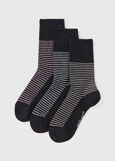 Gentle Grip Black Stripe Socks