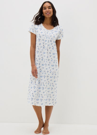 White Ditsy Floral Nightie