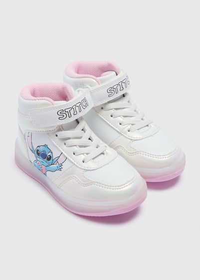 Girls Disney Stitch White High Top Trainers (Younger 4-12)