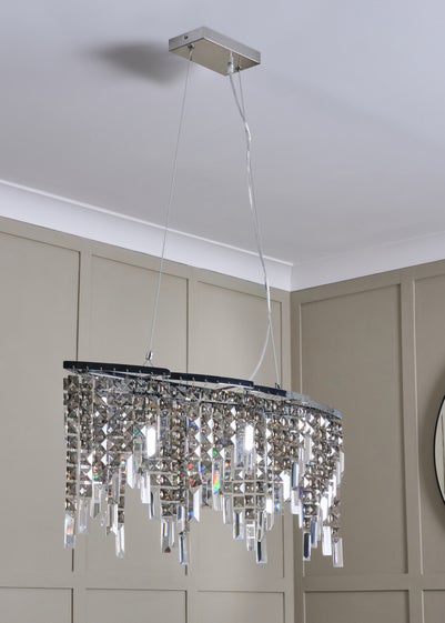 BHS Chrome Esme Diner Pendant (80-160cm x 81cm)