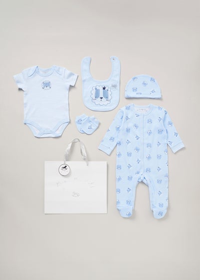 Rock a Bye Baby Light Blue Cotton 5-Piece Gift Set