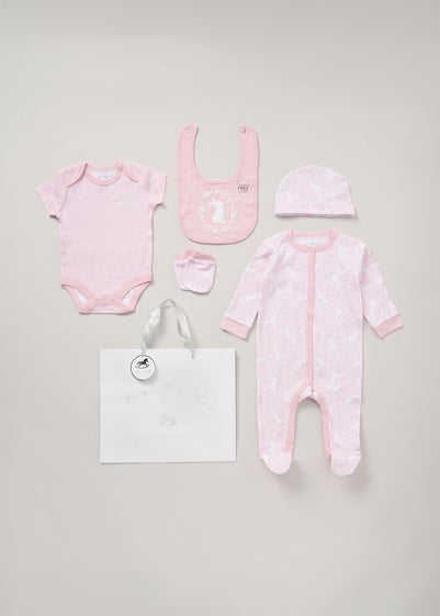 Rock a Bye Baby Soft Pink Cotton 5-Piece Gift Set