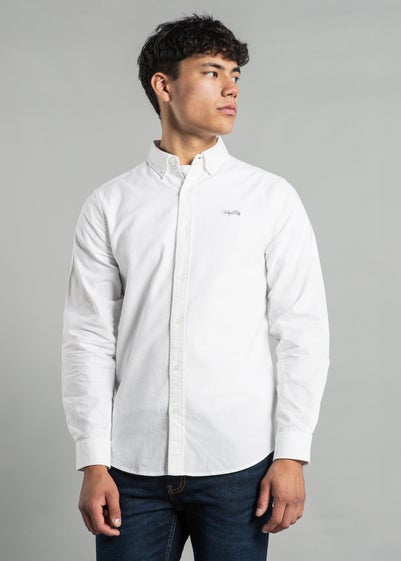 Tokyo Laundry White Cotton Long Sleeve Button-up Oxford Shirt