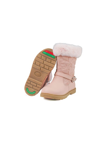 ToeZone Girls Pink Jo Fur Boot (Younger 8 - Younger 13)