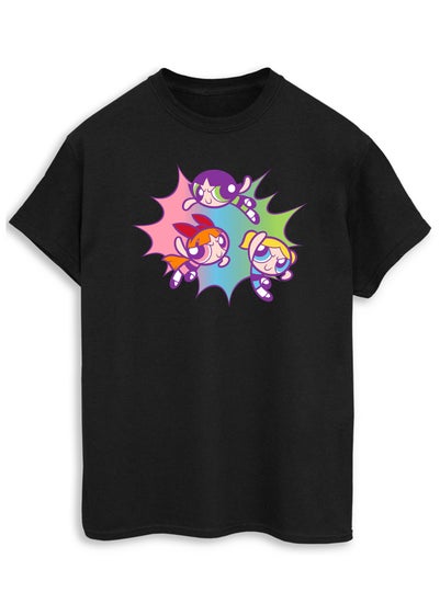 The Powerpuff Girls Black Pastels Boyfriend Fit T-Shirt