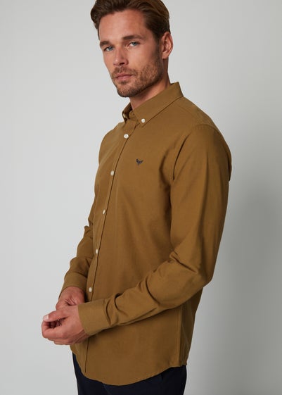 Threadbare Camel Oxford Cotton Long Sleeve Shirt