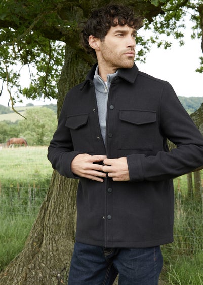 Threadbare Black Faux Wool Shacket