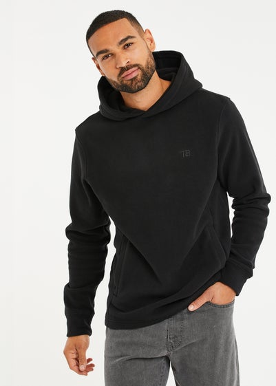 Threadbare Black Microfleece Overhead Hoodie