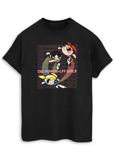 The Powerpuff Girls Black Repeat Logo Boyfriend Fit T-Shirt