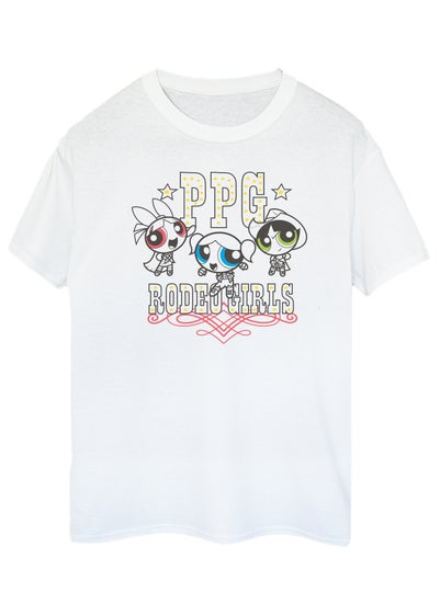 The Powerpuff Girls White Rodeo Boyfriend Fit T-Shirt