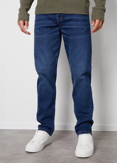 Threadbare Blue Straight Fit Jeans With Stretch