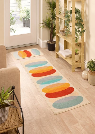 FloorMatters Printed Loop Retro Lead Washable Runner and Mat