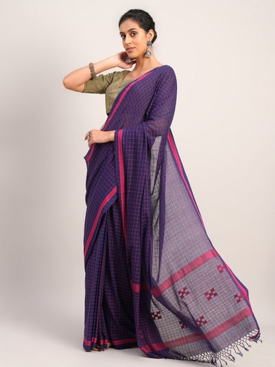 Women Multicolour Cotton Hand Woven Woven Saree