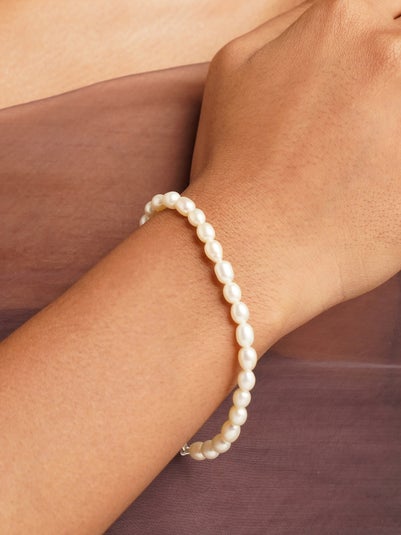 Anagh Jewels Women Ivory Natural Stones Pearls Fashion Bracelet