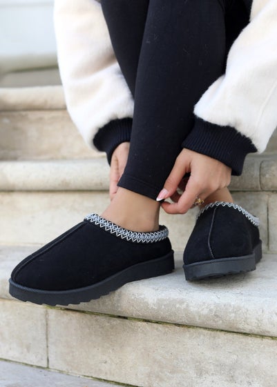 Linzi Tammy Black Suede Slipper