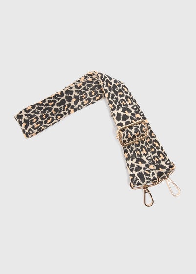 Stone Leopard Print Bag Strap