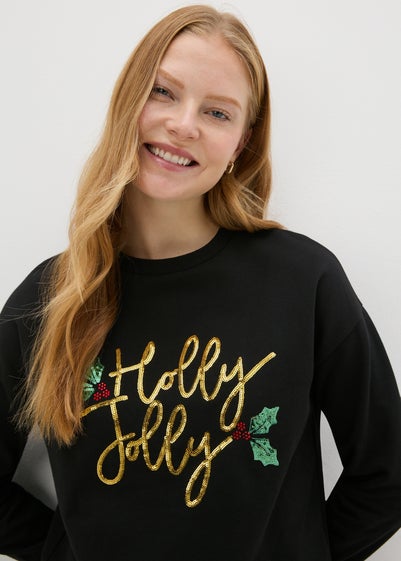 Black Holly Jolly Sweatshirt