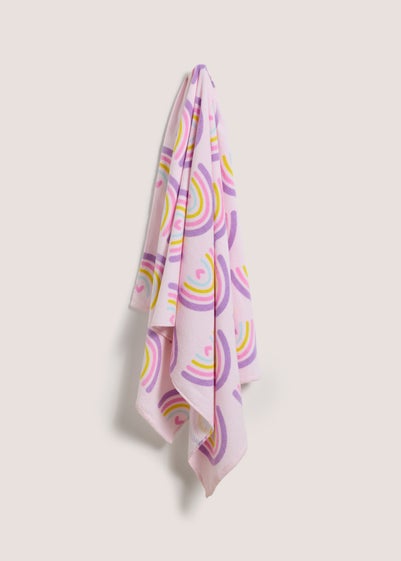 Kids Pink Rainbow Beach Towel