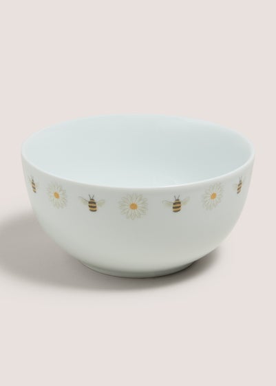 White Bee Daisy Bowl