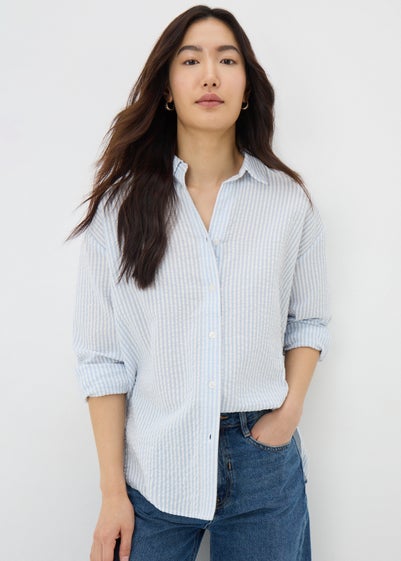 Blue Stripe Seersucker Shirt