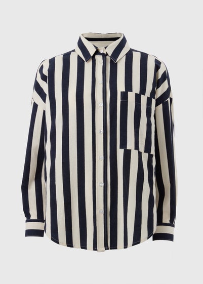 Navy Wide Stripe Shirt - Size 8