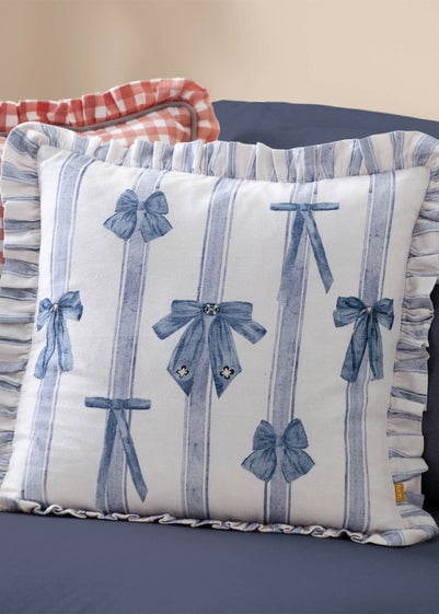 furn. Noortje Ruffle Bows Cotton Filled Cushion (43cm x 43cm)