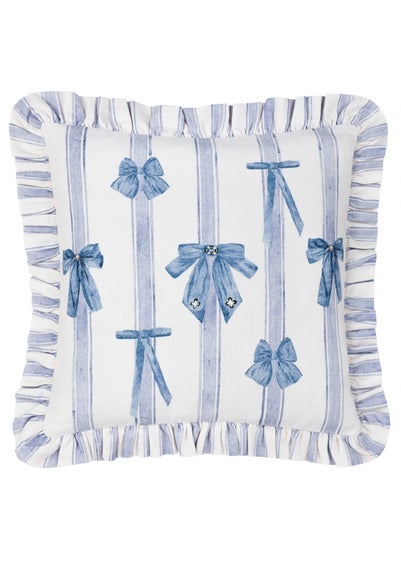 furn. Noortje Ruffle Bows Cotton Filled Cushion (43cm x 43cm)