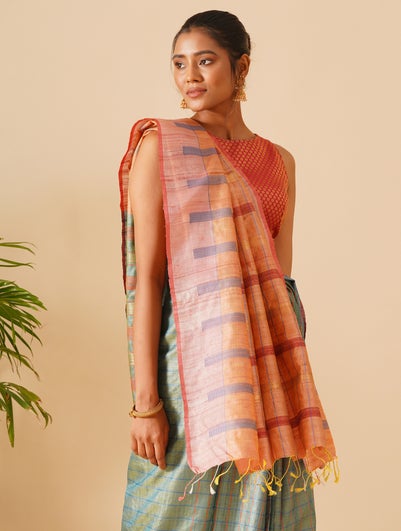 Kosala Blue Tussar Hand Woven Saree