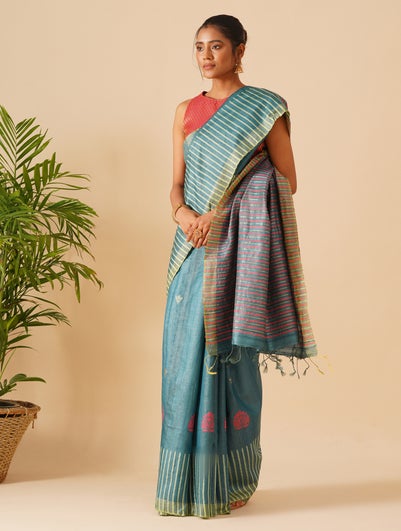 Kosala Green Tussar Hand Woven Saree