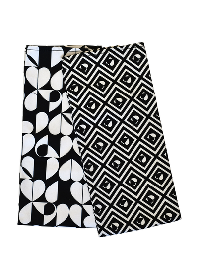 Beau & Elliot Black & White Monochrome Tea Towels (Set of 2)