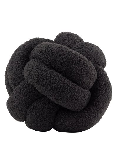 furn. Black Boucle Knot Filled Cushion (30cm x 30cm)