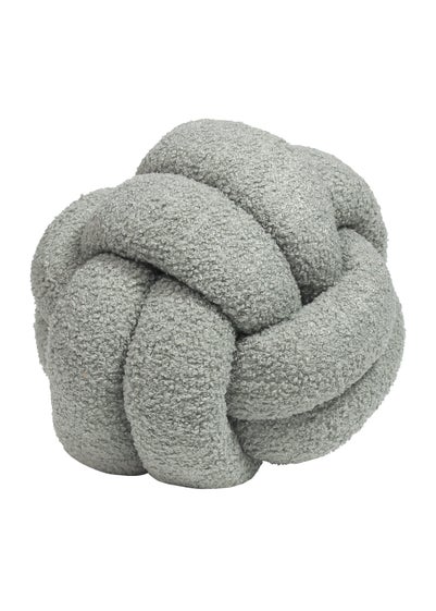 furn. Silver Boucle Knot Filled Cushion (30cm x 30cm)