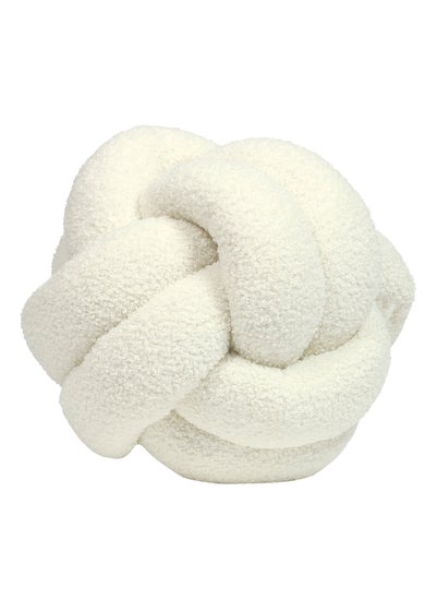 furn. Ecru Boucle Knot Filled Cushion (30cm x 30cm)