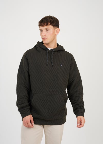 Brave Soul Khaki Overhead Hoody with Geometric Pattern