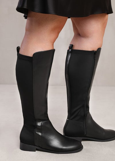 Where's That From Parker Black Wide Calf Knee High Boots