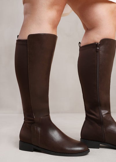 Where's That From Parker Brown Wide Calf Knee High Boots