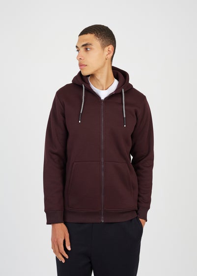 Brave Soul Burgundy Zip Through Hoody