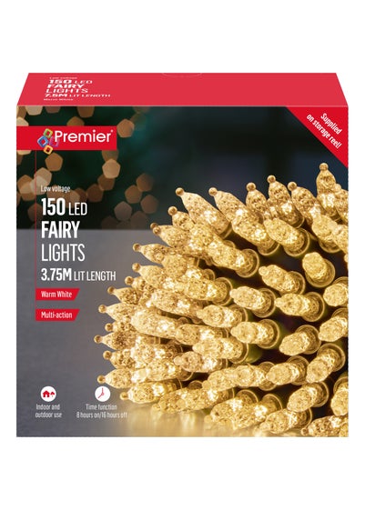 Premier Decorations 150 Warm White LED Fairy Lights