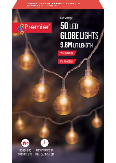 Premier Decorations 50 Warm White LED Globe Lights