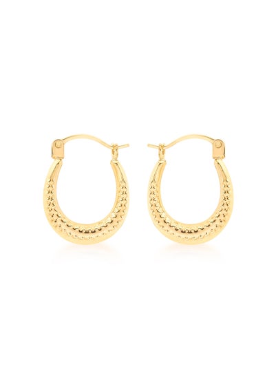 Golden Moments 9ct Yellow Gold Mini Patterned Hoops