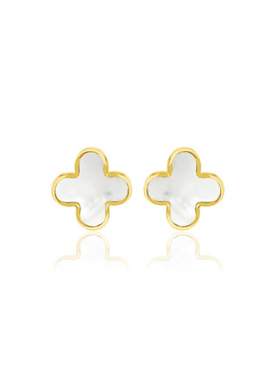 Golden Moments 9ct Yellow Gold Mother of Pearl Petal Studs