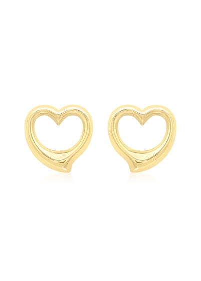 Golden Moments 9ct Yellow Gold Open Heart Studs