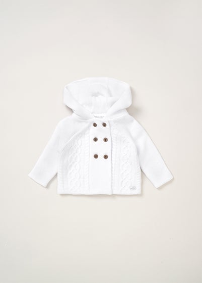 Rock a Bye Baby Cream Double Knit Hooded Cardigan (0-12 months)