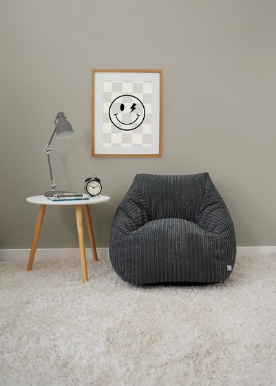 rucomfy Jumbo Cord Big Kids Snuggle Chair Slate Grey Beanbag