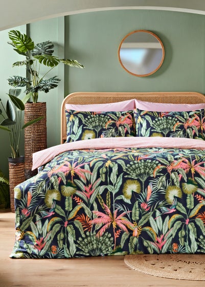 Multicolour Tropical Leaf Duvet Set