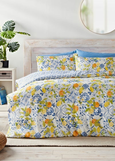 Blue Lemon Tiles Duvet Set