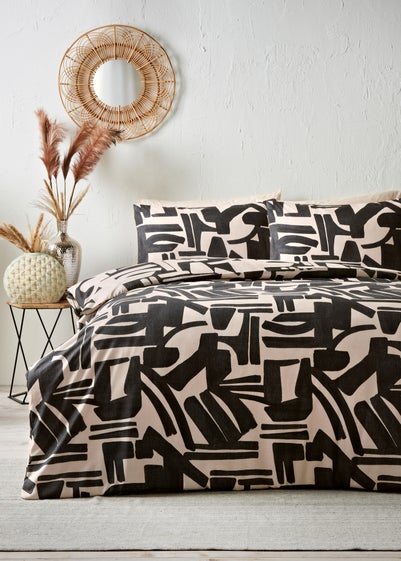 Black Mono Abstract Duvet Set